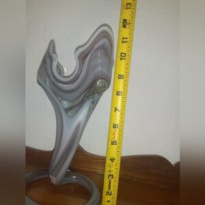 Murano glass gray swirl